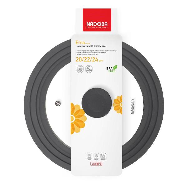 Крышка стеклянная универсальная Nadoba 20/22/24см