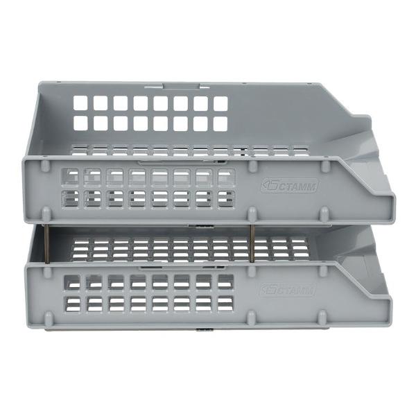 Лоток канцелярский СТАММ ЛТГ-63792/ЛТ101 серый