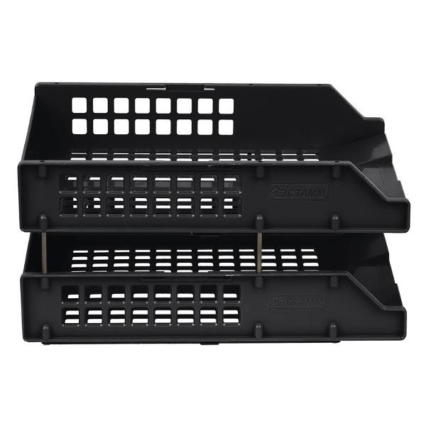 Лоток канцелярский СТАММ ЛТГ-63793/ЛТ102 черный