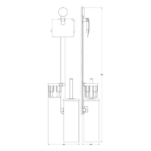 Штанга с 3-мя аксессуарами для туалета Artwelle HAR 055