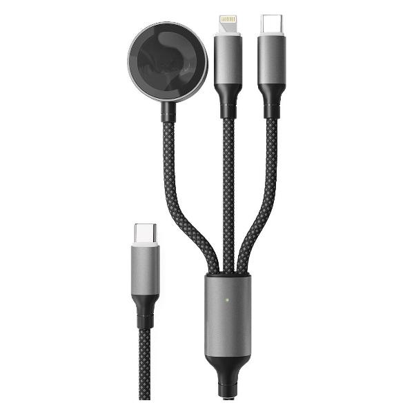 Кабель vlp 3 в 1 (USB-С-USB-C+Lighting+Watch) 1.2м фото