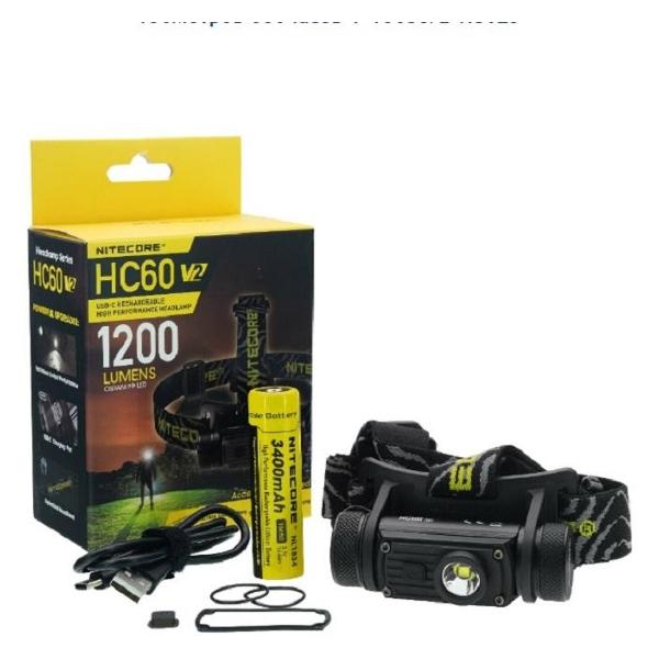 Фонарь налобный Nitecore HC60 V2