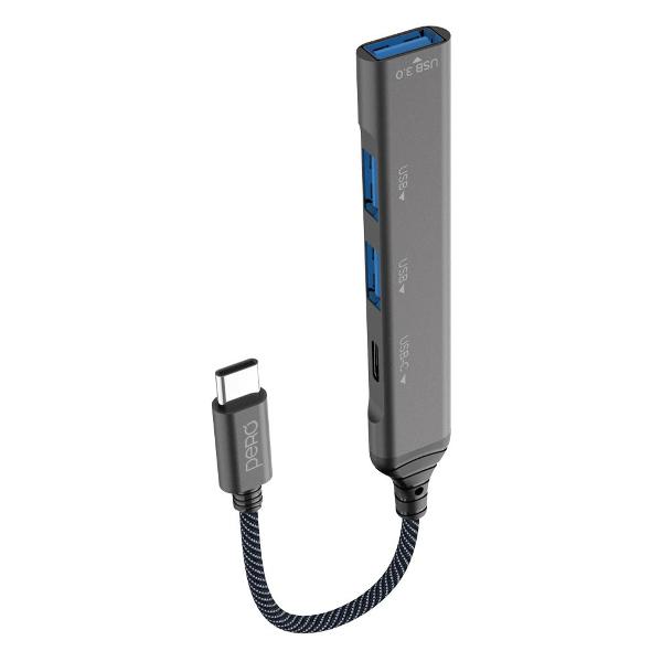 Мульти Хаб Pero USB-С TO USB-C+USB 3.0+USB 2.0+USB 2.0 черный фото