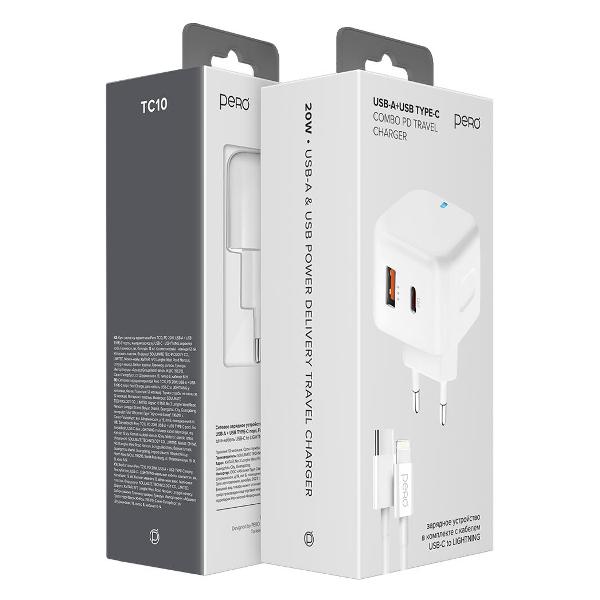 Сетевое зарядное устройство Pero ТС10CLWH белый