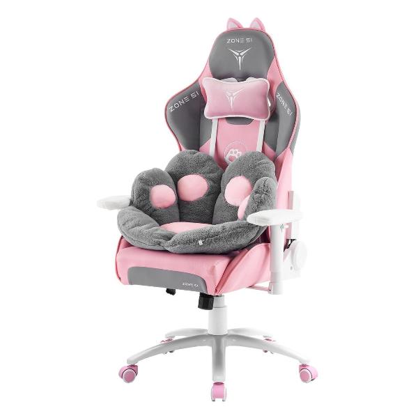 Кресло компьютерное игровое ZONE 51 KITTY MEOW Edition Z51-KIM-GY серое