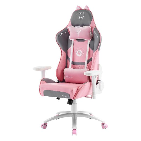 Кресло компьютерное игровое ZONE 51 KITTY MEOW Edition Z51-KIM-GY серое