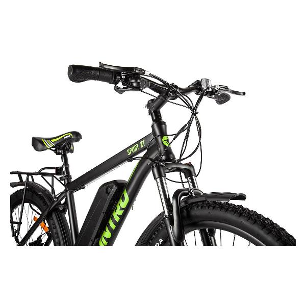 Электрический велосипед Intro Sport XT черно-зеленый
