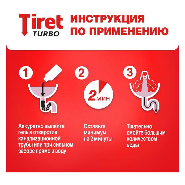 Гель для удаления засоров Tiret Turbo