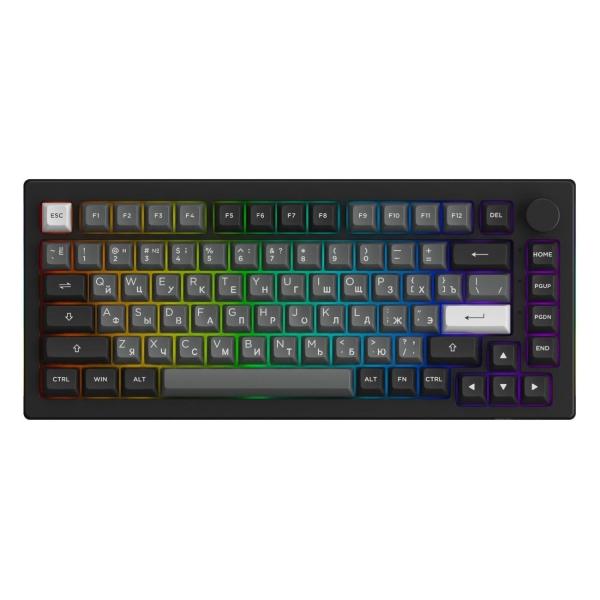 Игровая клавиатура Akko 5075S черный&Sliver V3 Pro Cream Yellow Switch