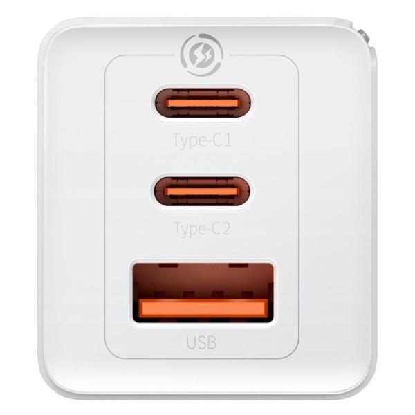 Сетевое зарядное устройство PDUSPB 65W Type-C x 2 и USB-A черный