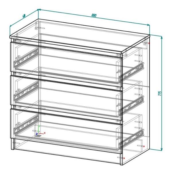 Комод интерьерный Клик Мебель 9116010