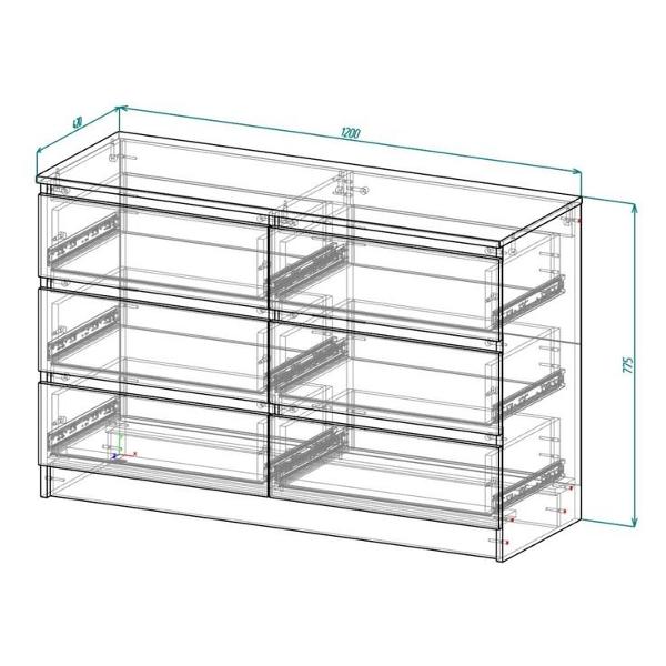 Комод интерьерный Клик Мебель 9116011