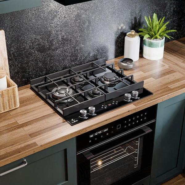 Встраиваемая газовая панель независимая LEX GVG 644 T BL