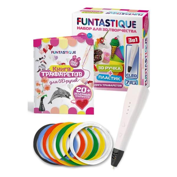 3D-ручка Funtastique 3в1 Cleo (Белый)+PLA7+Cool Girl