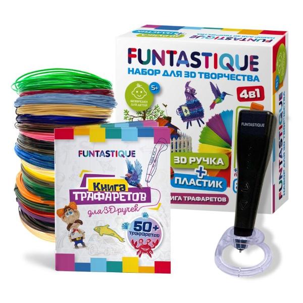 3D-ручка Funtastique 4в1 Cleo (Белый)+PLA20+Книга с трафаретами