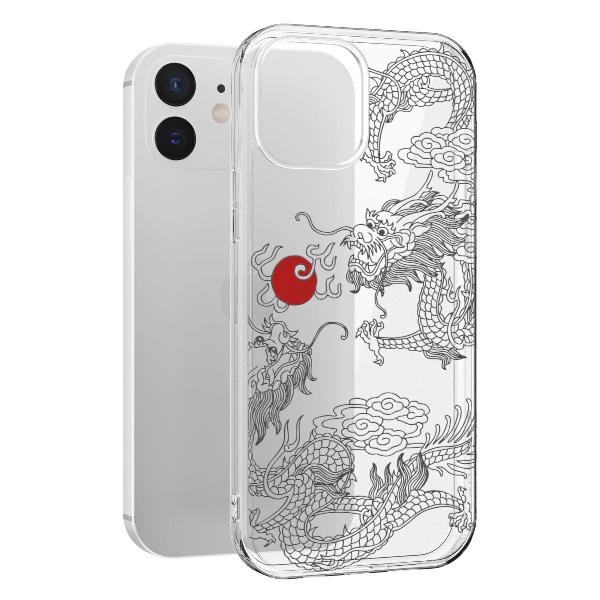 Чехол Mcover для iPhone 12/12 Pro, Японский дракон инь, аниме