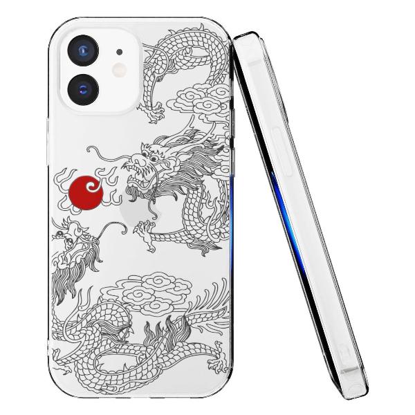 Чехол Mcover для iPhone 12/12 Pro, Японский дракон инь, аниме