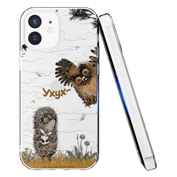 Чехол Mcover для iPhone 12/iPhone 12 Pro, Ежик и сова