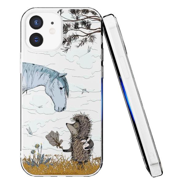 Чехол Mcover для iPhone 12/12 Pro, Ежик в тумане и лошадка