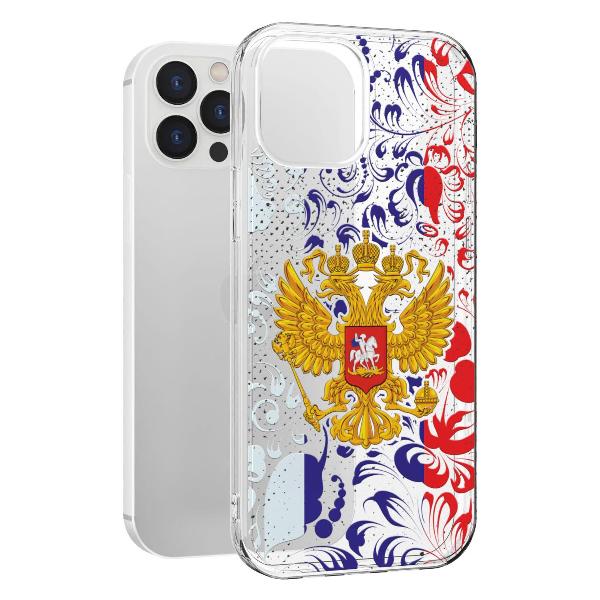 Чехол Mcover для iPhone 12 Pro Max, Герб Российской Федерации