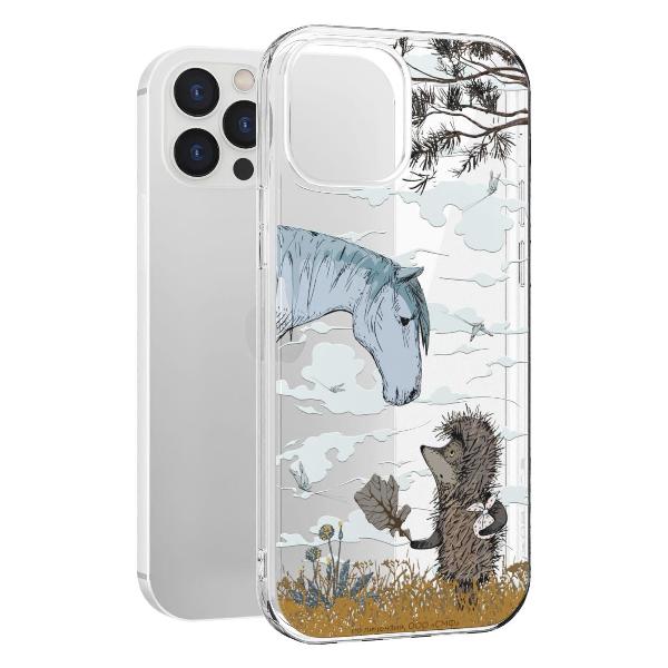 Чехол Mcover для iPhone 12 Pro Max, Ежик в тумане и лошадка