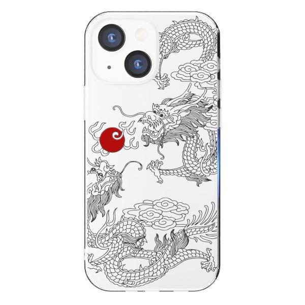 Чехол Mcover для iPhone 13 mini, Японский дракон инь, аниме