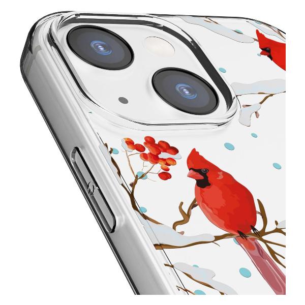 Чехол Mcover для iPhone 13 mini, Рябина, снегири, зима