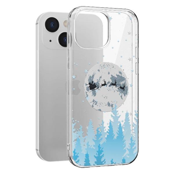 Чехол Mcover для iPhone 13 mini, Олени Санты