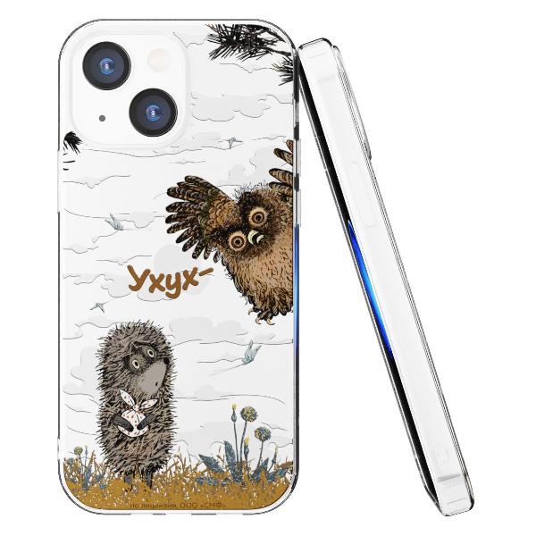 Чехол Mcover для iPhone 13 mini, Ежик в тумане и сова