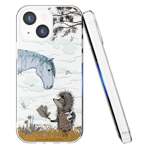 Чехол Mcover для iPhone 13 mini, Ежик в тумане и лошадка