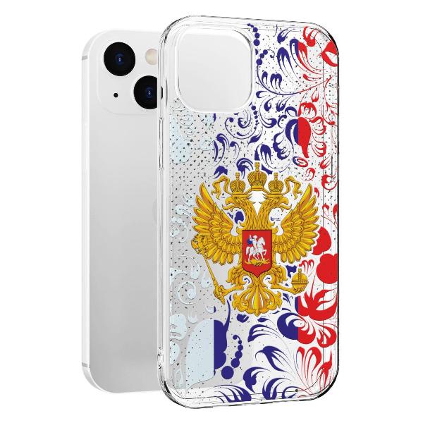 Чехол Mcover для iPhone 14, Герб Российской Федерации