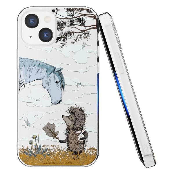 Чехол Mcover для iPhone 14, Ежик в тумане и лошадка