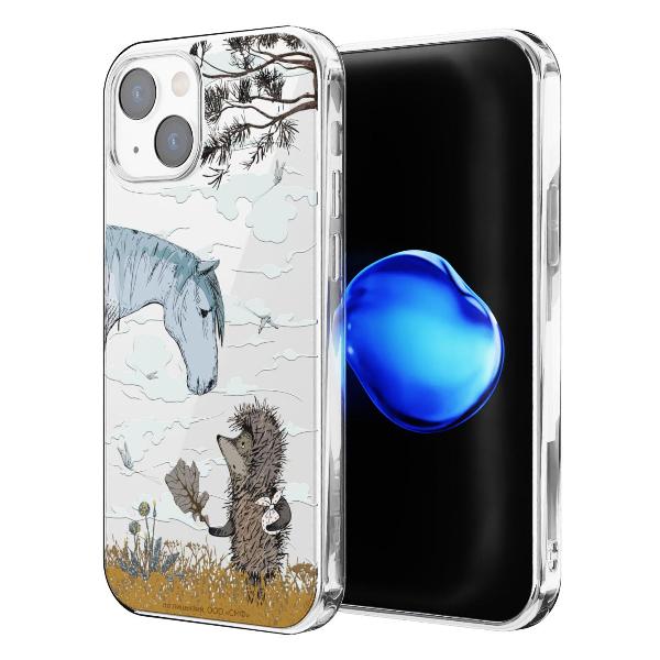 Чехол Mcover для iPhone 14, Ежик в тумане и лошадка