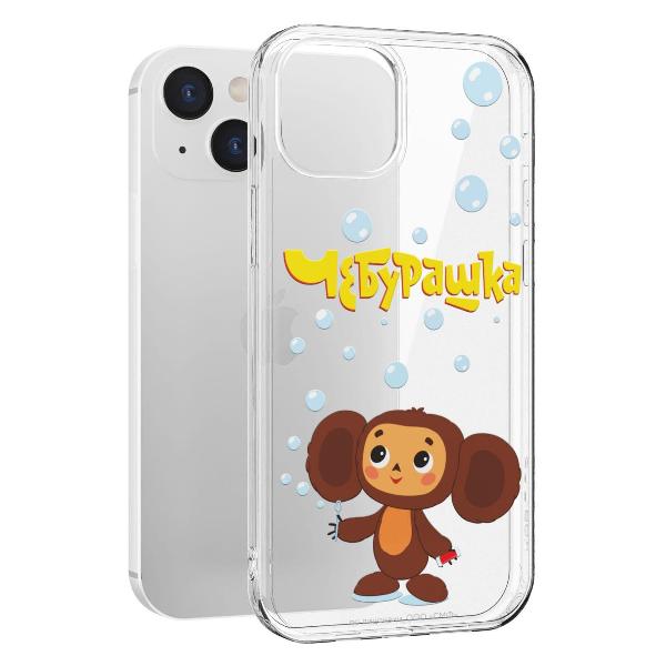 Чехол Mcover для iPhone 14, Чебурашка, Мыльные пузыри