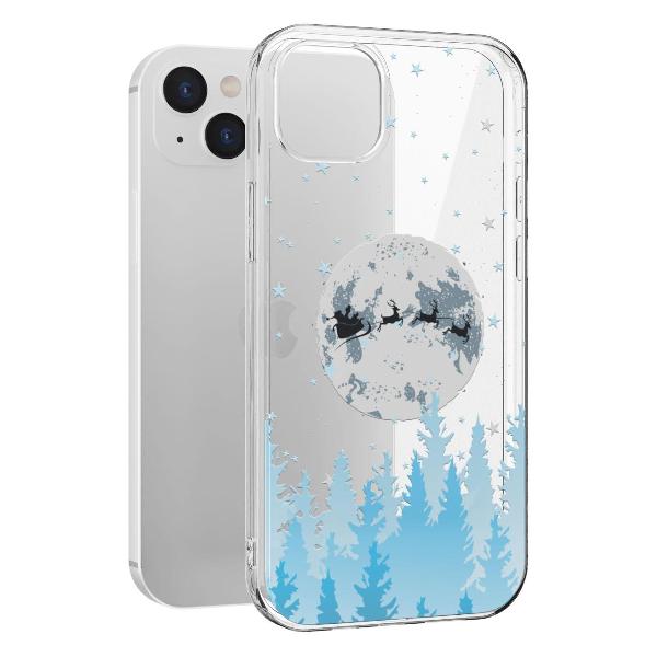 Чехол Mcover для iPhone 14 Plus, Олени Санты