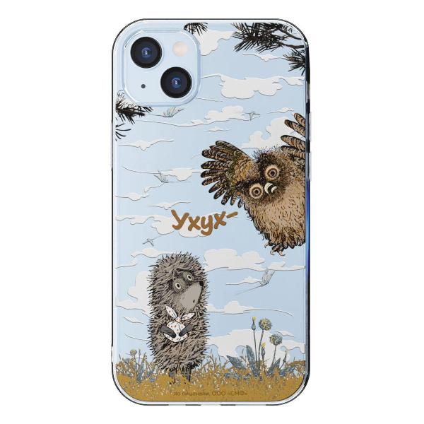 Чехол Mcover для iPhone 14 Plus, Ежик в тумане и сова