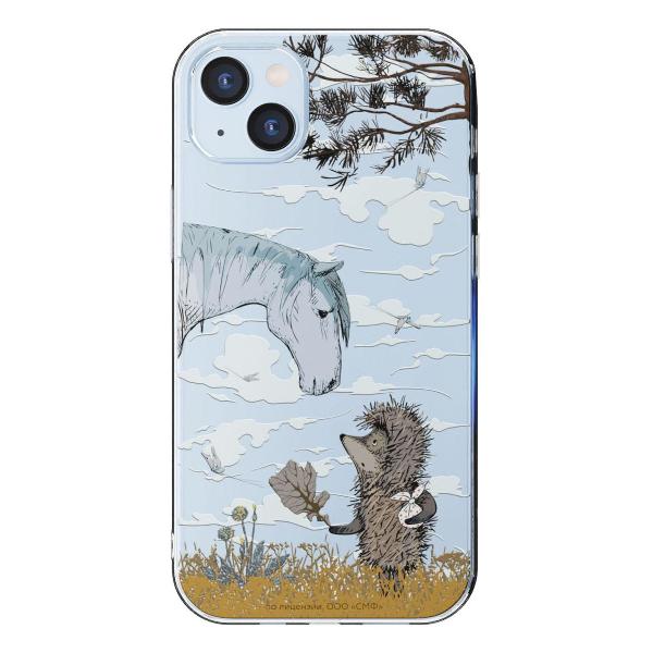 Чехол Mcover для iPhone 14 Plus, Ежик в тумане и лошадка