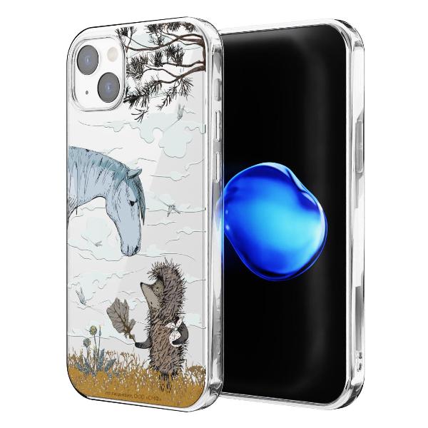 Чехол Mcover для iPhone 14 Plus, Ежик в тумане и лошадка