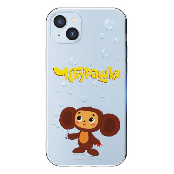 Чехол Mcover для iPhone 14 Plus, Чебурашка, Мыльные пузыри