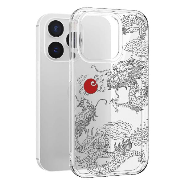 Чехол Mcover для iPhone 14 Pro, Японский дракон инь, аниме