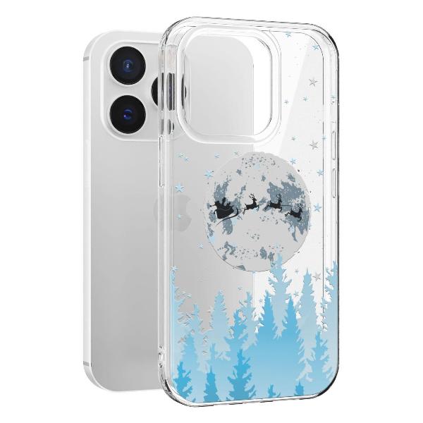 Чехол Mcover для iPhone 14 Pro, Олени Санты
