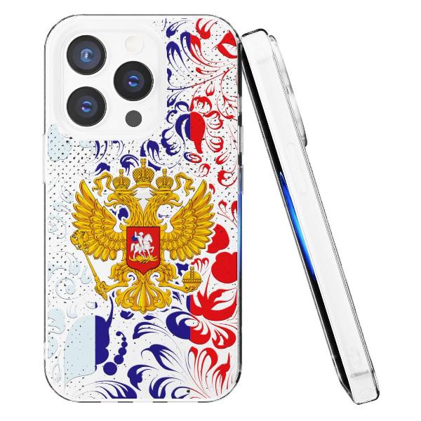 Чехол Mcover для iPhone 14 Pro, Герб Российской Федерации