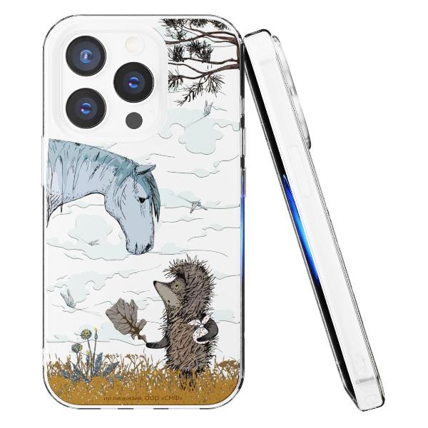 Чехол Mcover для iPhone 14 Pro, Ежик в тумане и лошадка