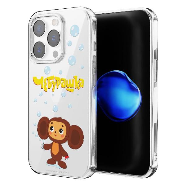 Чехол Mcover для iPhone 14 Pro, Чебурашка, Мыльные пузыри