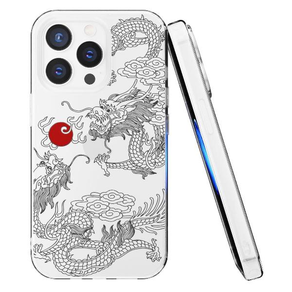 Чехол Mcover для iPhone 14 Pro Max Японский дракон инь, аниме