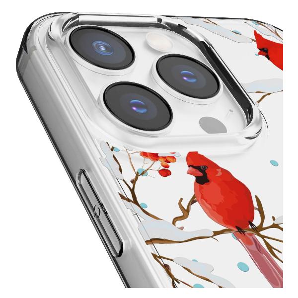 Чехол Mcover для iPhone 14 Pro Max Рябина, снегири, зима