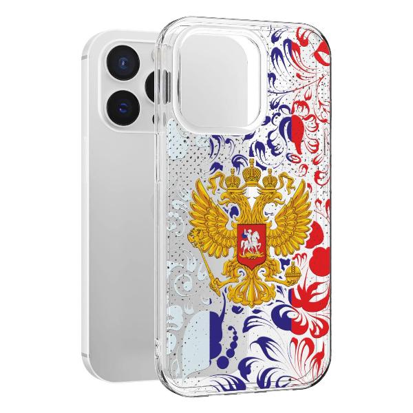 Чехол Mcover для iPhone 14 Pro Max Герб Российской Федерации