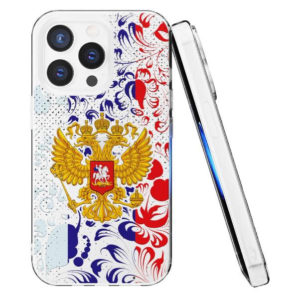 Чехол Mcover для iPhone 14 Pro Max Герб Российской Федерации
