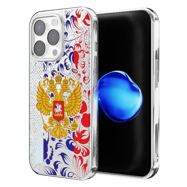 Чехол Mcover для iPhone 14 Pro Max Герб Российской Федерации
