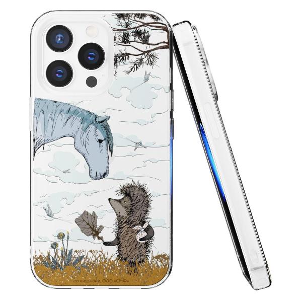 Чехол Mcover для iPhone 14 Pro Max Ежик в тумане и лошадка